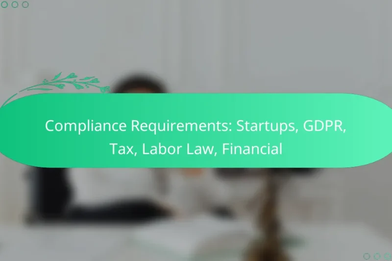 Požadavky na soulad: Startups, GDPR, Daně, Pracovní právo, Finance