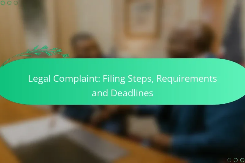 Právní žaloba: Kroky podání, Požadavky a Termíny