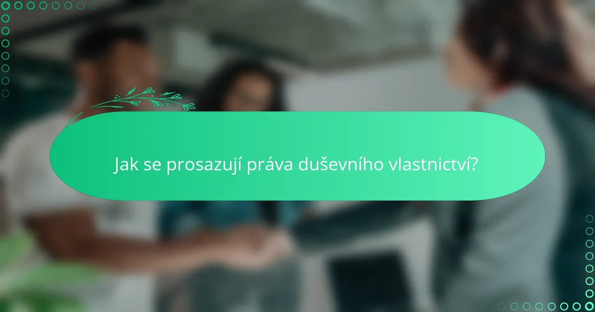 Jak se prosazují práva duševního vlastnictví?