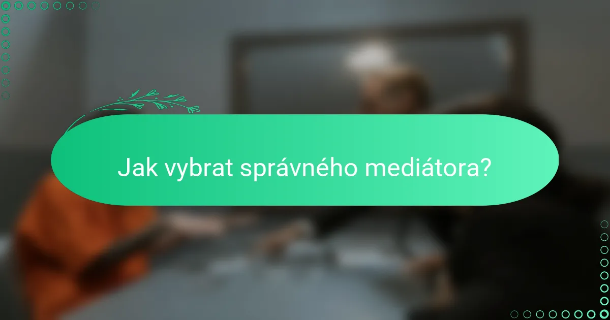 Jak vybrat správného mediátora?