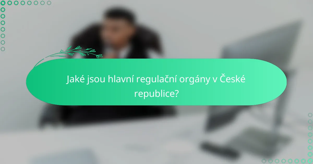 Jaké jsou hlavní regulační orgány v České republice?
