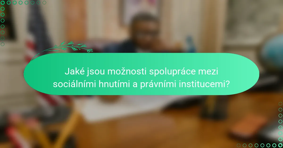 Jaké jsou možnosti spolupráce mezi sociálními hnutími a právními institucemi?