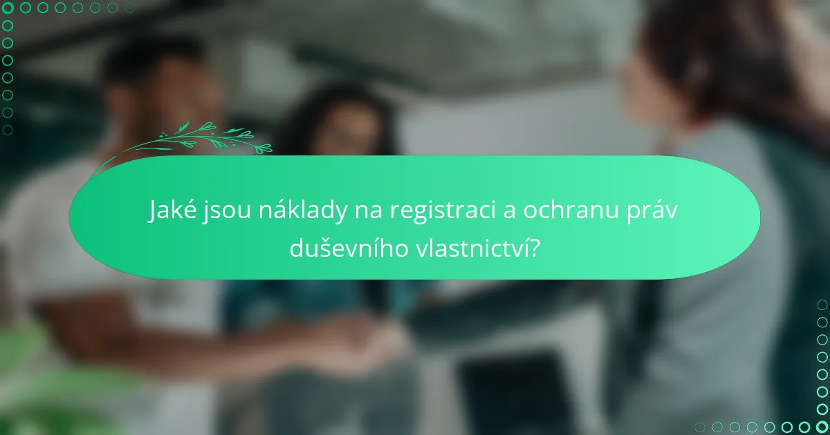 Jaké jsou náklady na registraci a ochranu práv duševního vlastnictví?