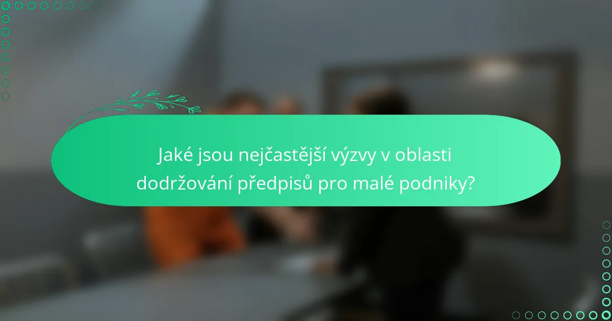 Jaké jsou nejčastější výzvy v oblasti dodržování předpisů pro malé podniky?