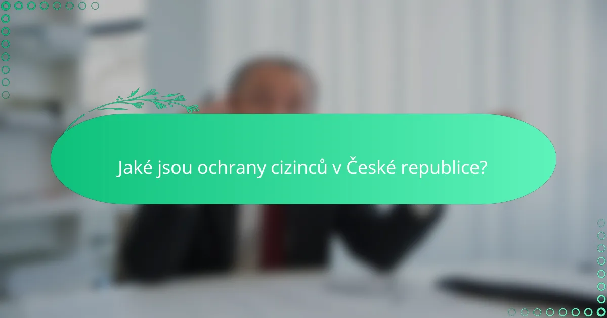 Jaké jsou ochrany cizinců v České republice?