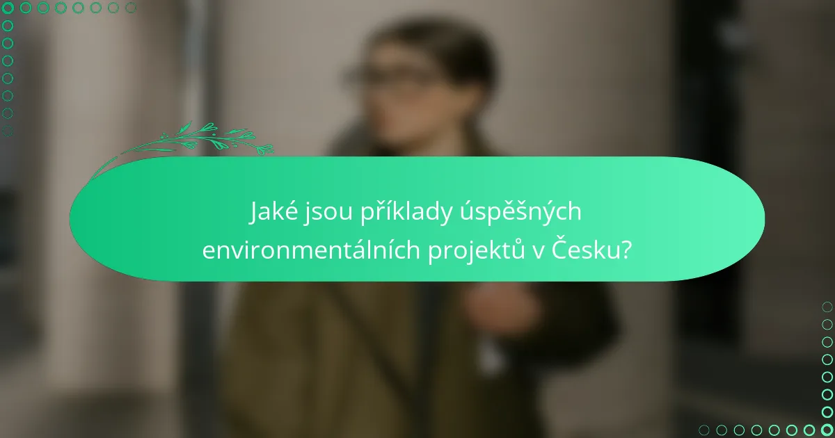 Jaké jsou příklady úspěšných environmentálních projektů v Česku?