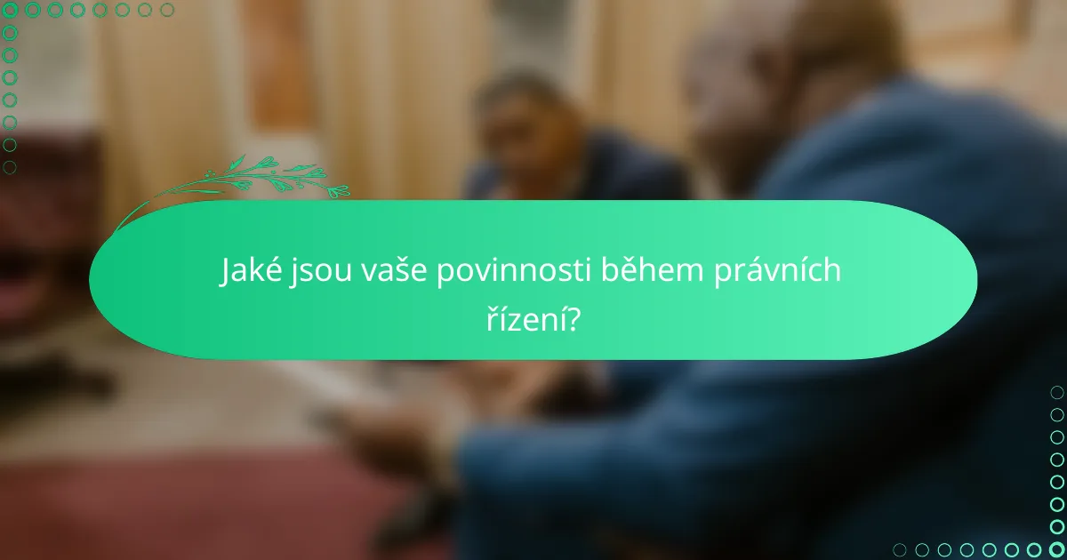 Jaké jsou vaše povinnosti během právních řízení?