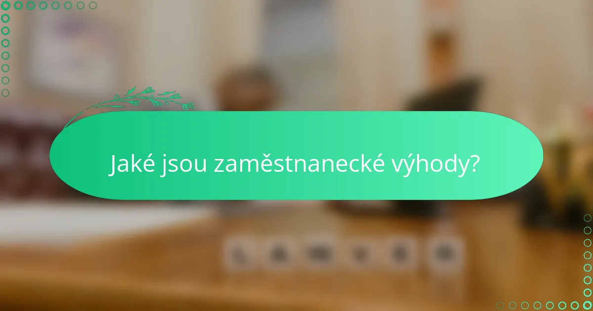 Jaké jsou zaměstnanecké výhody?